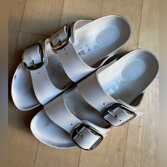 Birkenstock big buckle white leather 38 - Picture 2 of 8